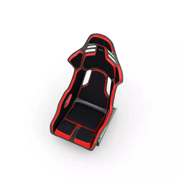 Recaro Podium CFK (CF/Kevlar) FIA/ABE Medium/Left Hand Seat - Alcantara Blk/Leather Red