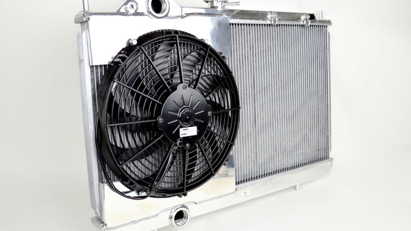 CSF Racing Radiator w/12in SPAL Fan and Shroud for 2003-2006 Evo 8/9