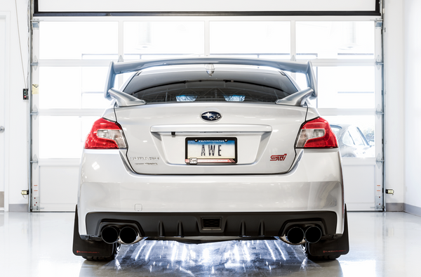AWE Track Edition Exhaust for 2011-2014 WRX Sedan / 2011+ STI Sedan (Diamond Black Quad Tips)