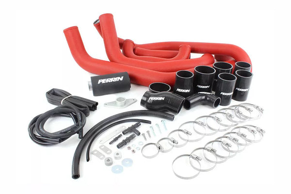 Perrin 02-07 WRX/STi FMIC Red Boost Tubes w/ Black Silicone