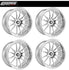 Cosmis Racing XT-206R Silver w/ Machined Face + Lip Wheel 22x10 +0mm 6×139.7 - Complete Set