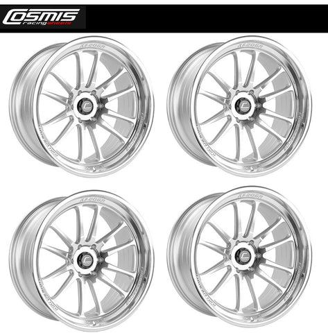 Cosmis Racing XT-206R Silver w/ Machined Face + Lip Wheel 22x10 +0mm 6×139.7 - Complete Set