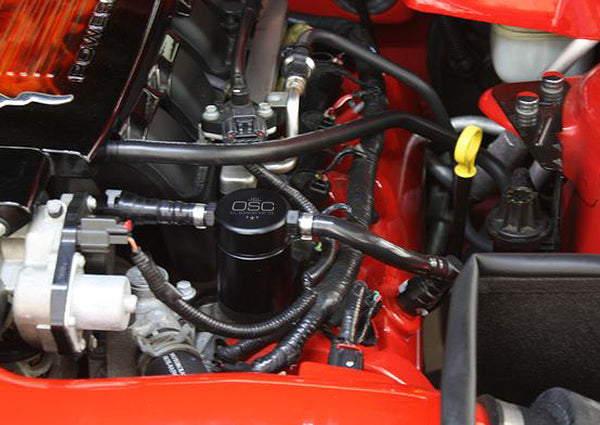 J&L Oil Separator 3.0 Driver Side, Black Anodized (2005-2010 Mustang GT; Bullitt; Saleen)