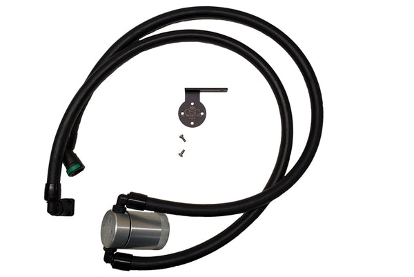 J&L Oil Separator 3.0 Passenger Side, Clear Anodized (2021-2023 Ford F-150 3.5L PowerBoost; 2023 Ford Expedition 3.5L EcoBoost)