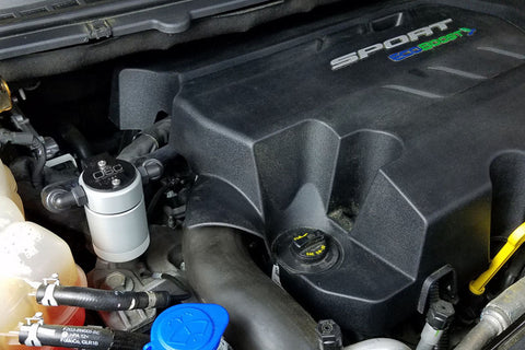 J&L Oil Separator 3.0 Passenger Side, Clear Anodized (2015-2023 Ford Edge Sport/ST; 2016-2023 Lincoln MKX/Nautilus  2.7L EcoBoost V6)