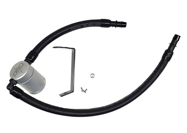 J&L Oil Separator 3.0 Passenger Side, Clear Anodized (2011-2023 3.6L Dodge Charger, Challenger and Chrysler 300c)