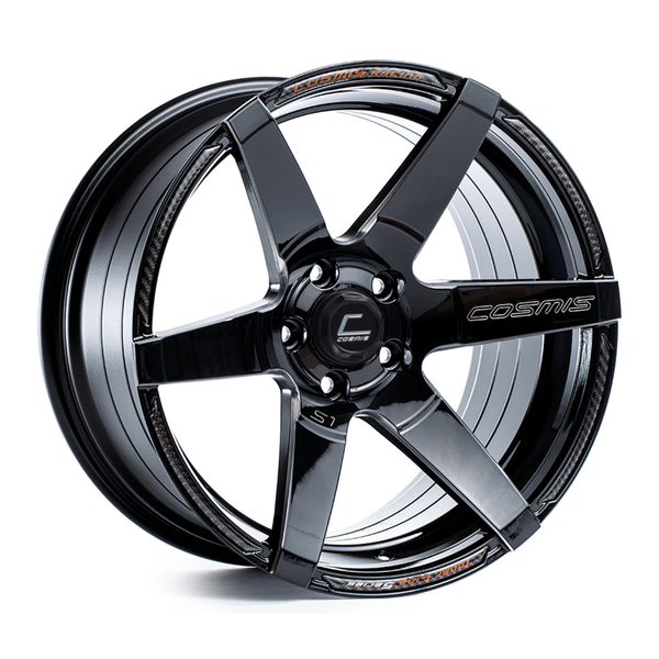Cosmis Racing S1 Black with Milled Spokes Wheel 18X9.5 5X114.3 +15MM Offset