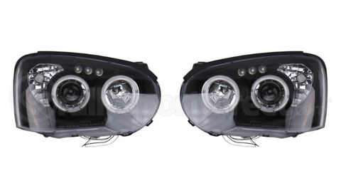 Spec-D Halo LED Projector Headlights Black  - Subaru WRX/STI 2004-2005