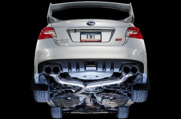 AWE Track Edition Exhaust For 2011-2014 WRX Sedan / 2011+ STI Sedan (Chrome Silver Quad Tips)