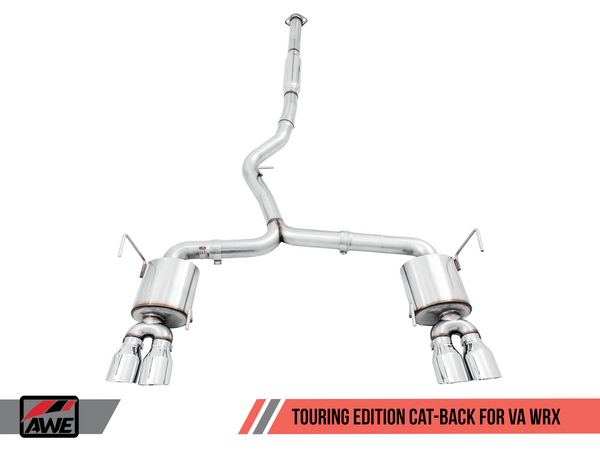 AWE Tuning Touring Edition Cat Back Exhaust Chrome Tips for 2015+ WRX