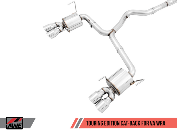 AWE Tuning Touring Edition Cat Back Exhaust Chrome Tips for 2015+ WRX