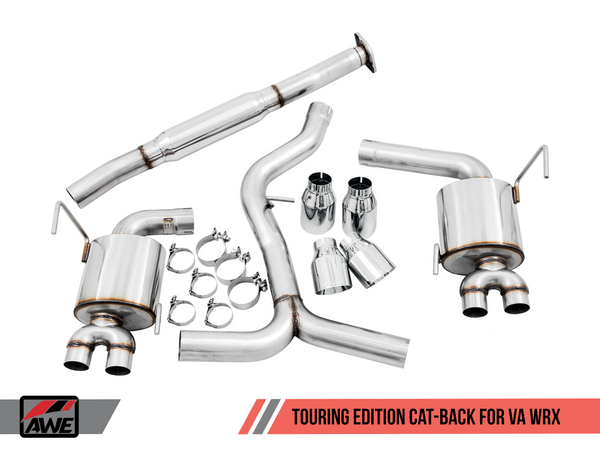AWE Tuning Touring Edition Catback Exhaust Diamond Black Tips for 2015+ WRX